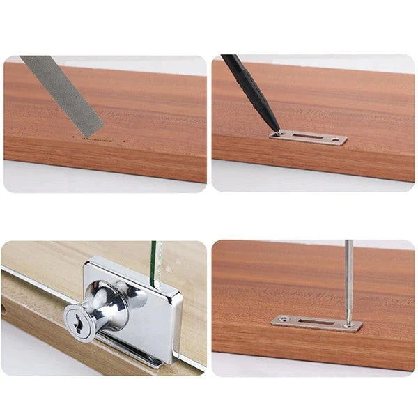 Glass Cabinet Lock | Keyed Security & Child-Safe | Includes 2 Keys