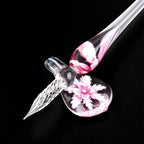 Glass Calligraphy Pen | Handmade Borosilicate & Threaded Tip | Includes Ink & Holder