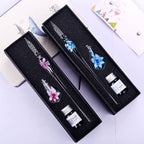 Glass Calligraphy Pen | Handmade Borosilicate & Threaded Tip | Includes Ink & Holder