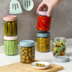 Glass Food Storage Jars | Airtight, Stackable & Wide-Mouth | Set of 6