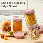 Glass Food Storage Jars | Airtight, Stackable & Wide-Mouth | Set of 6