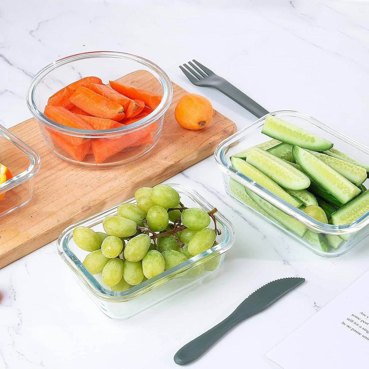 Glass Food Storage Set | Airtight & Stackable | 24-Piece