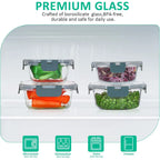 Glass Food Storage Set | Airtight & Stackable | 24-Piece