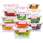 Glass Food Storage Set | Airtight & Stackable | 24-Piece