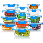 Glass Food Storage Set | Airtight & Stackable | 24-Piece