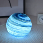Glass Moon Lamp | 16-Color Remote-Controlled & USB Charging