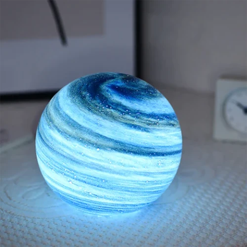 Glass Moon Lamp | 16-Color Remote-Controlled & USB Charging