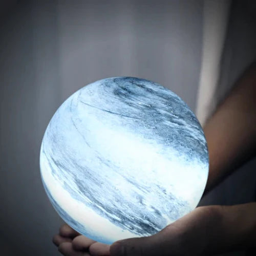 Glass Moon Lamp | 16-Color Remote-Controlled & USB Charging