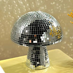 Glass Mushroom Sculpture | Mirrored Reflective Finish