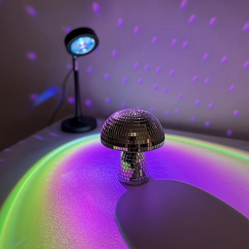 Glass Mushroom Sculpture | Mirrored Reflective Finish