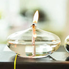 Oil Lamp | Clear Cylindrical Glass Body | Wick Included