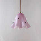 Glass Pendant Lamp | Bell-Shaped Shade & Brass Fixture | Adjustable Chain