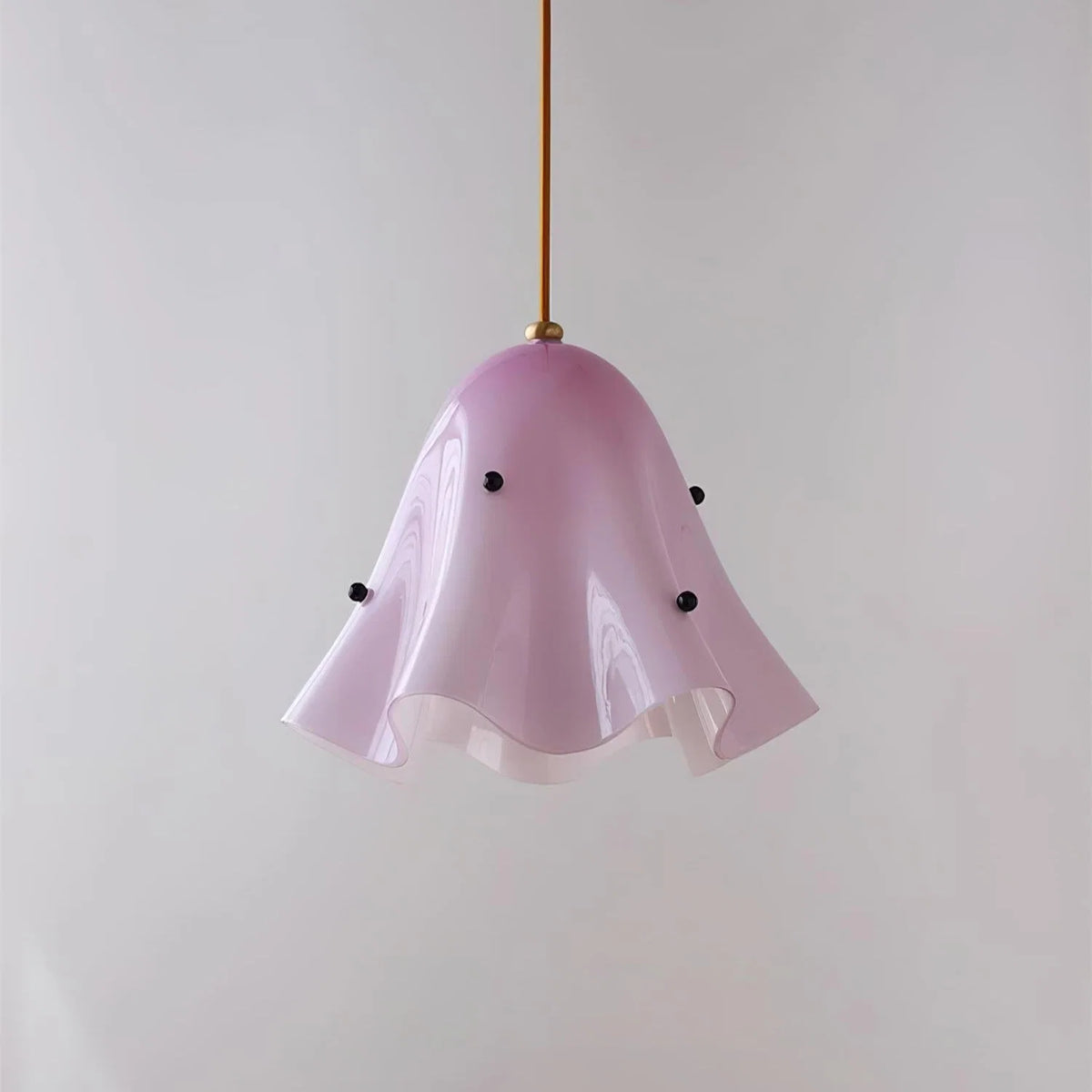 Glass Pendant Lamp | Bell-Shaped Shade & Brass Fixture | Adjustable Chain