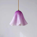 Glass Pendant Lamp | Bell-Shaped Shade & Brass Fixture | Adjustable Chain