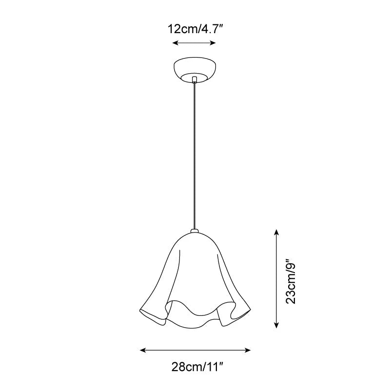 Glass Pendant Lamp | Bell-Shaped Shade & Brass Fixture | Adjustable Chain