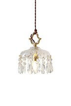 Glass Pendant Light | Clear Faceted Glass & Copper Accents | Ø15 & Ø20 cm