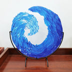 Glass Sculpture | Handblown Clear Glass & Light-Reflective | With Stand