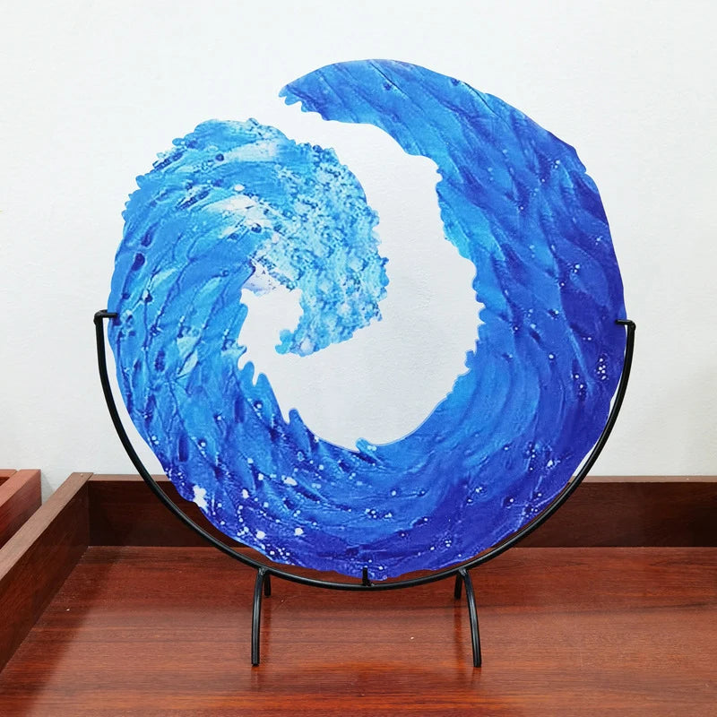 Glass Sculpture | Handblown Clear Glass & Light-Reflective | With Stand