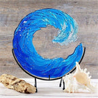 Glass Sculpture | Handblown Clear Glass & Light-Reflective | With Stand