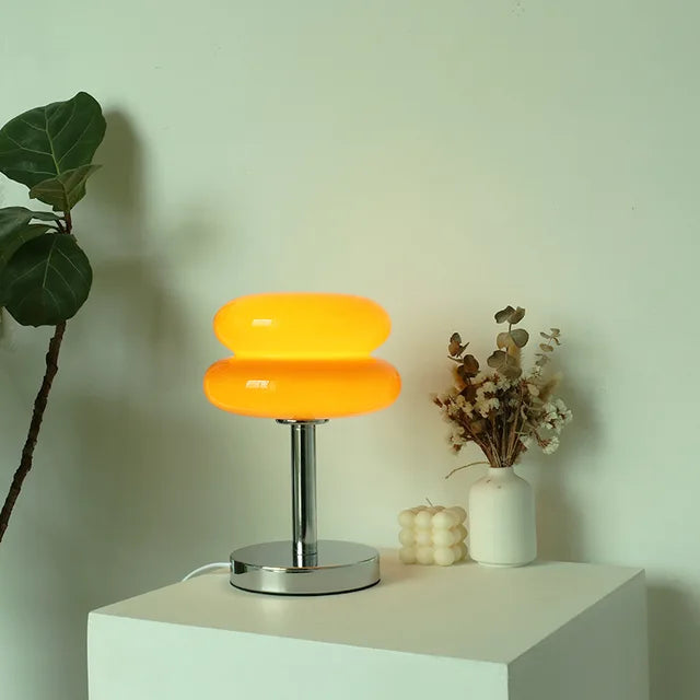 Table Lamp | Patterned Clear Glass Body | Integrated LED