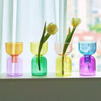Glass Vase | Colourful Bottle-Stopper Design | Two-Piece