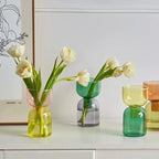 Glass Vase | Colourful Bottle-Stopper Design | Two-Piece