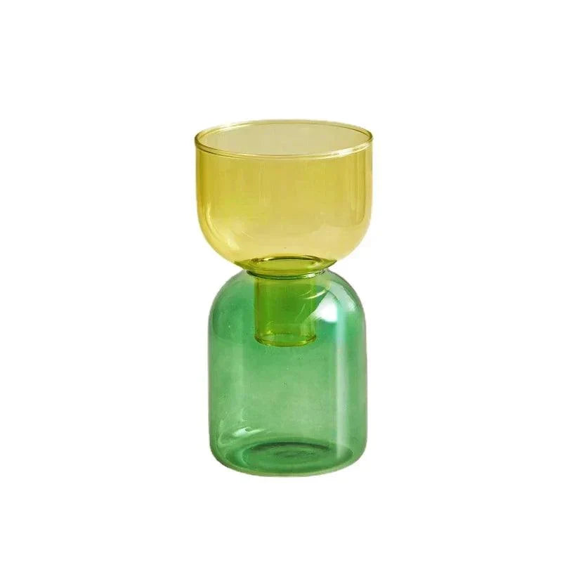 Glass Vase | Colourful Bottle-Stopper Design | Two-Piece
