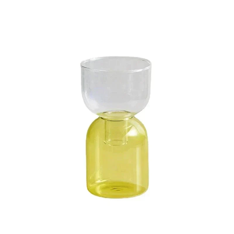 Glass Vase | Colourful Bottle-Stopper Design | Two-Piece