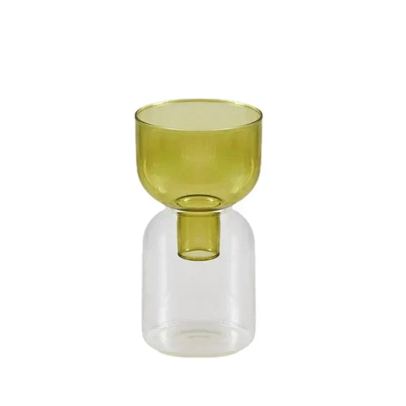 Glass Vase | Colourful Bottle-Stopper Design | Two-Piece