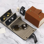 Glasses Case | Foldable PU Leather & Flannel Lining | Up to 6 Compartments