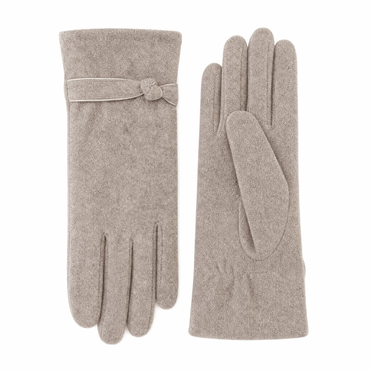 Gloves | Decorative Bow Detail & Wool-Look Fabric | One Size Fits All