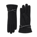 Gloves | Decorative Bow Detail & Wool-Look Fabric | One Size Fits All