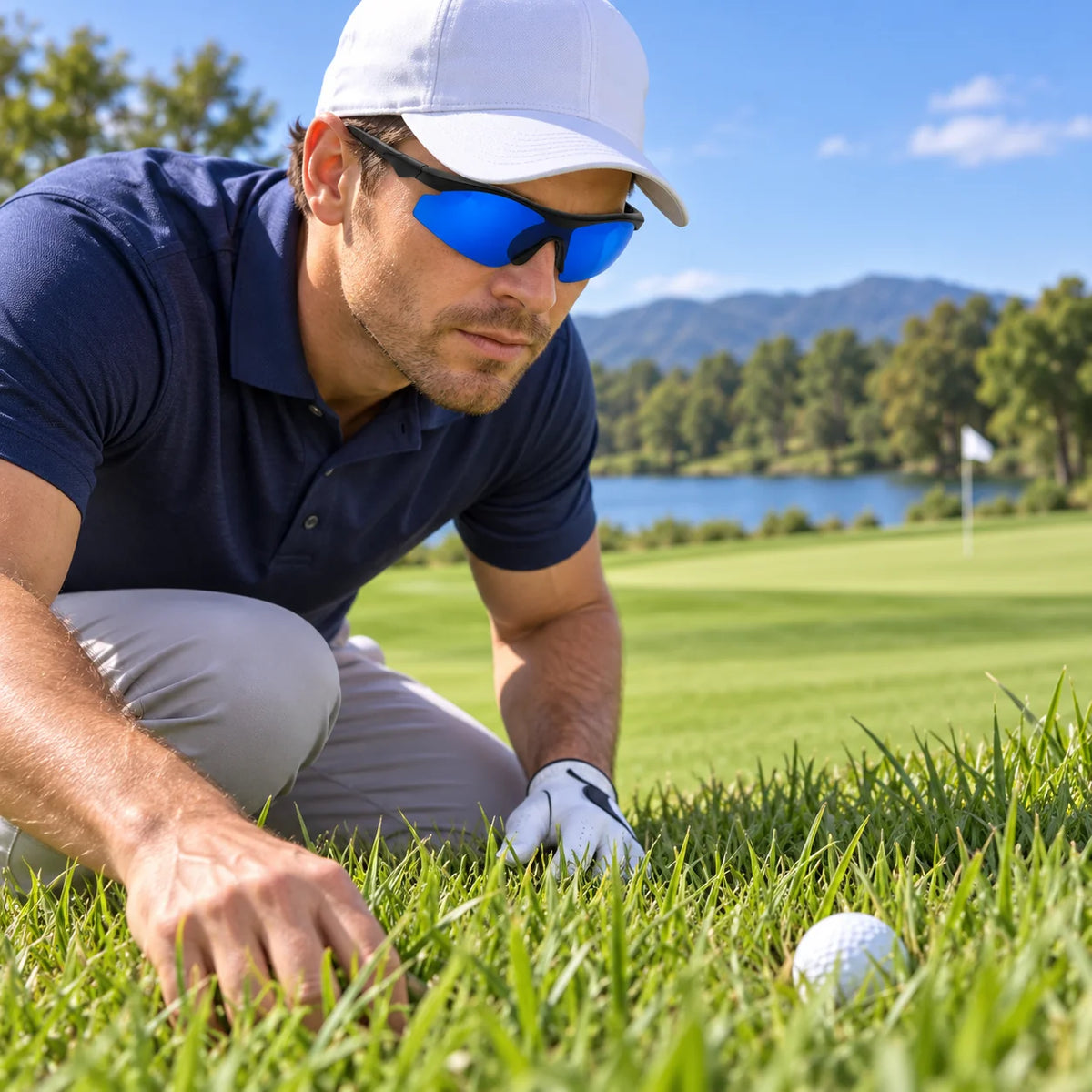 Golf Ball Finding Glasses | Blue-Tinted Contrast Lenses & Lightweight | Includes Case & Microfiber Pouch