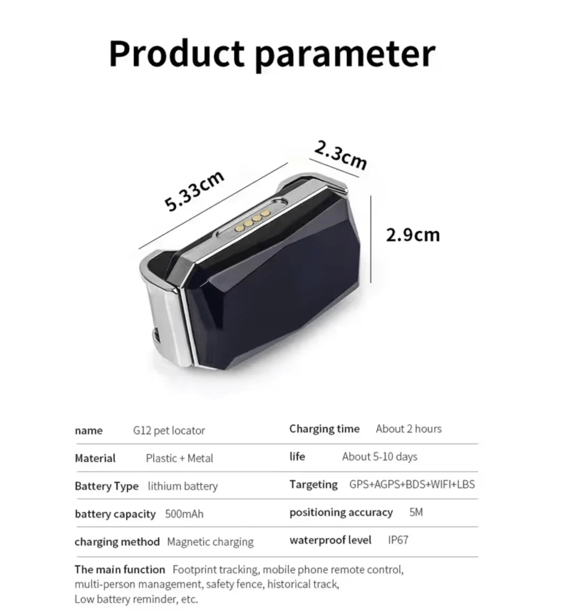 GPS Tracker | Mobile App Tracking & Compact Design | Metal Ring