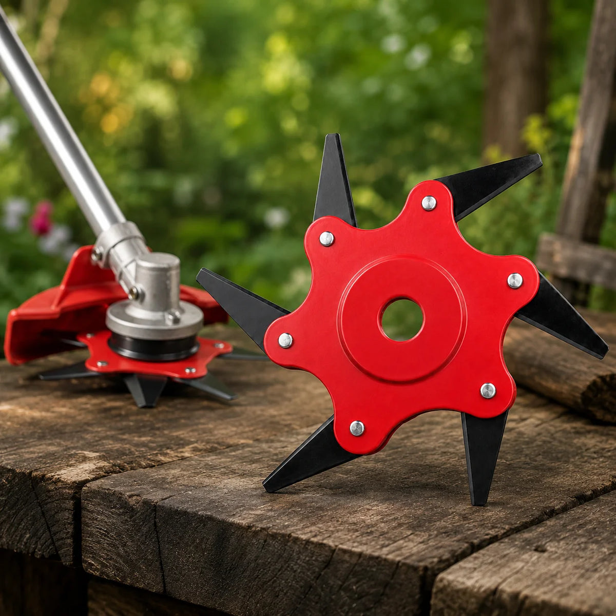 Grass Trimmer Head | Manganese Steel & Six Razors | Universal Fit