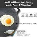 Grill Pan | Cast Iron Stone Non-Stick & Removable Legs