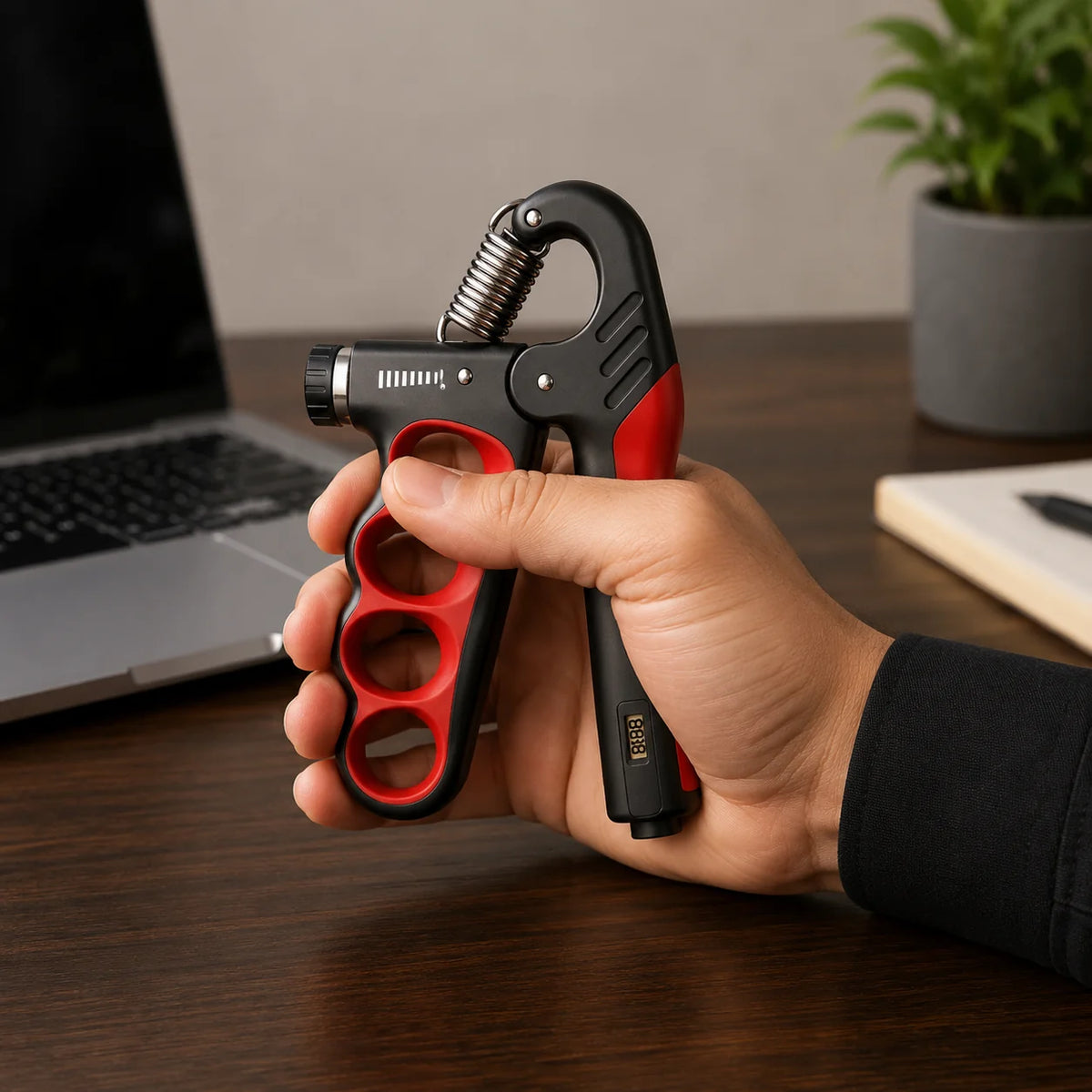 Grip Strengthener | Electronic Rep Counter & Adjustable Resistance | 11–220 lb
