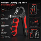 Grip Strengthener | Electronic Rep Counter & Adjustable Resistance | 11–220 lb