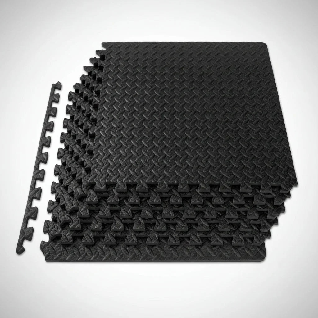 Gym Floor Mats | Interlocking High-Density EVA Foam & Water-Resistant | 24 Sq Ft Set