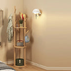 Hall Tree Stand | Solid Pine & Rotating Swivel | Compact Footprint