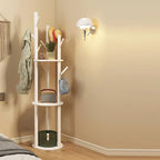 Hall Tree Stand | Solid Pine & Rotating Swivel | Compact Footprint