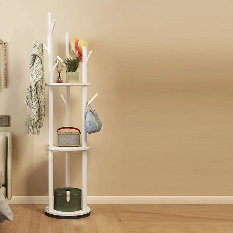 Hall Tree Stand | Solid Pine & Rotating Swivel | Compact Footprint