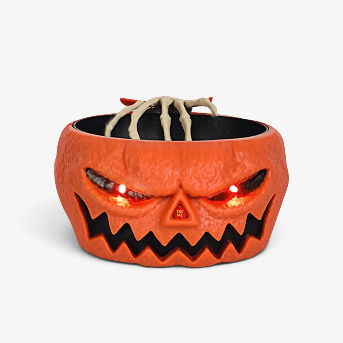 Halloween Candy Bowl | Motion-Sensor Skeleton Hand & Red LED Eyes