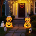 Halloween Pumpkin | Pre-Lit Warm White LEDs & Collapsible | Set of 2