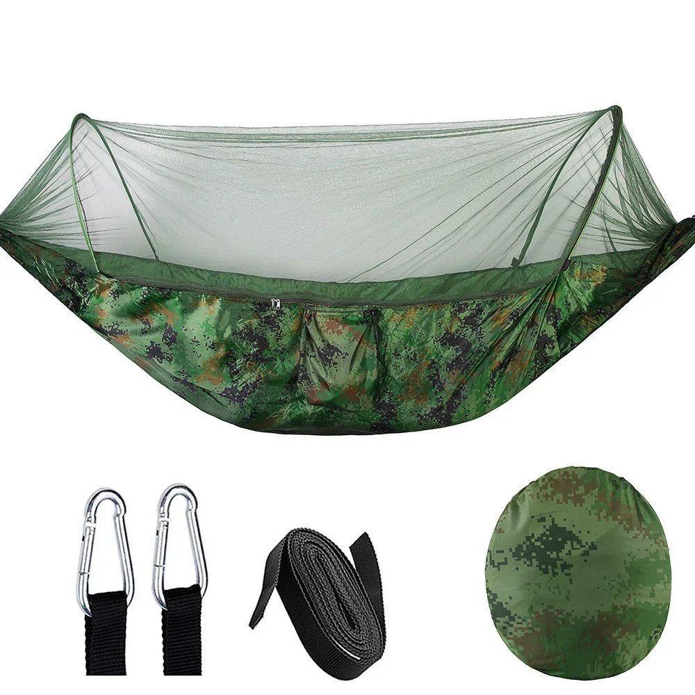 Hammock | Automatic Quick-Open & Mosquito Net | 260 x 140 cm