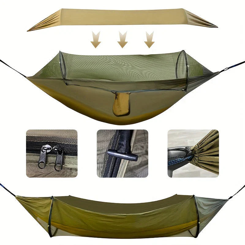 Outdoor Hammock | Mosquito Net & Sun Canopy | 260 x 140 cm