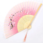 Hand Fan | Traditional Floral Design & Bamboo Ribs | 21 cm