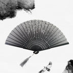 Hand Fan | Traditional Floral Design & Bamboo Ribs | 21 cm