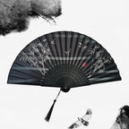 Hand Fan | Traditional Floral Design & Bamboo Ribs | 21 cm