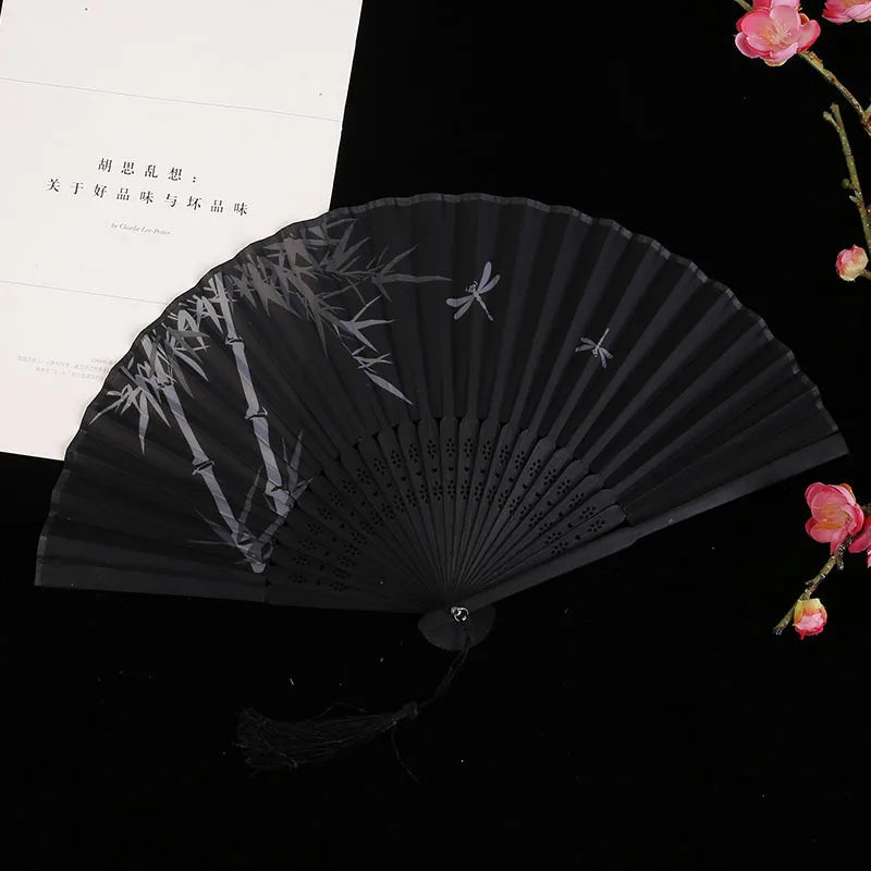 Hand Fan | Traditional Floral Design & Bamboo Ribs | 21 cm